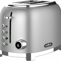 Salton NuRetro Digital 2 Slice Toaster - Metallic Silver-6 different toasting levels for precise browning, from lightly golden to extra crisp. reheat, defrost and bagel (toasts only one side) functions for perfect results.