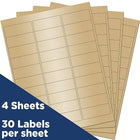 JAM Paper Mailing Address Labels, 1" x 2.63", Gold Metallic, 120 Pack (40732537)-30 labels per sheet