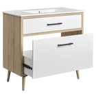 Modway Maverick 36" Bathroom Vanity - White/Oak-8