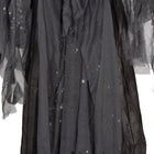 HOMCOM Animatronic Winged Grim Reaper Prop Halloween Decoration-Colour: Grey 