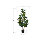 Monarch Specialties 49" Artificial Indoor Fiddle Tree - Floor - Black Pot-This easy-care faux potted plant is made from the highest quality materials and requires no maintenance or watering, for a sustainable, environmentally friendly, decorative accent that will last a lifetime