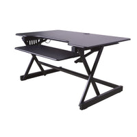 Rocelco 40" Adjustable Desk Riser w/4AC + 2 USB & 1 USB-C - Black-Rises to 19 inches and lowers down to 5 inches. 