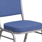 Flash Furniture HERCULES Series Crown Back Stacking Banquet Chairs with Silver Frame - Blue - 4 Pack-Upholstered Back and Seat