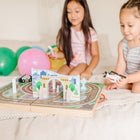 Melissa & Doug 18-Piece Wooden Take-Along Tabletop Town - 4 Rescue Vehicles, Play Pieces, Bridge-7