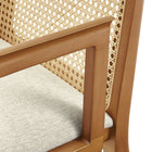Modway Monarch Wood and Rattan Dining Armchair - Honey/Natural/Heathered Weave Ivory-9