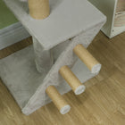 PawHut 89" - 100" Floor-To-Ceiling Cat Tree - Light Grey-Includes scratching post to satisfy natural clawing instincts 