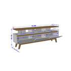 Manhattan Comfort Yonkers 70.86" Mid-Century Modern TV Stand - White-Features 3-Flip Down Doors for Concealed Storage and 3 Open Media Shelves