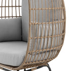Manhattan Comfort Spezia 33.46" Modern Patio Freestanding Egg Chair - Tan/Grey-Perfect for Indoor and Outdoor Use