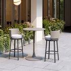 Zuo Midnight Wave Barstool - White-Assembly required