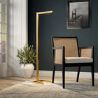 Hudson&Canal Malin 52" Tall Integrated LED Floor Lamp with Metal Shade - Brass-Includes an 8 ft. cord with push button switch on the top