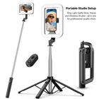 MyBat Pro Spotlight Tripod with 9" Ring Light  - Stainless Steel Stand - Silver-Extendable Stainless Steel Stand (12"-72") - Offers versatile height and angle options