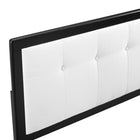 Modway Draper Tufted Fabric and Wood Full Headboard - Black White-Dense Foam Padding
