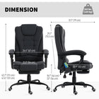 Vinsetto 7-Point Vibration Massage Office Chair with Footrest and Swivel Wheels - Black-Retractable footrest so you can prop your feet up while you lay back