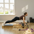 Soozier Portable Pilates Reformer Machine for Home Gym-The fitness board includes multiple handles, unlocking different exercise combinations