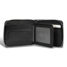 Champs Iconic Leather Zip Around Wallet - Black/Black-Double Bill compartment