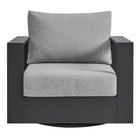 Modway Tahoe Outdoor Powder-Coated Aluminum Swivel Armchair - Grey-Assembly Required