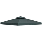 Outsunny 10' L x 10' W Square 2-Tier Gazebo Canopy Replacement Top Cover - Charcoal Grey-Replacement canopy will fit 3 x 3(m)/9.8' x 9.8' size frame