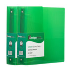 JAM Paper Plastic 3 Ring Binder, 2", Green, 2 Pack-Green Plastic