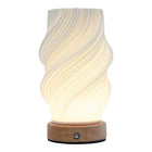 Xtricity Fractal Wave Portable LED Touch Lamp-3D printed lampshade with wooden base for a modern decorative look