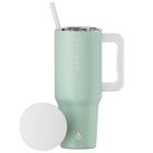 GROSCHE Aspen Insulated Water Tumbler with Handle - 40 oz. - Seafoam Green-Insulated, splash-resistant straw lid