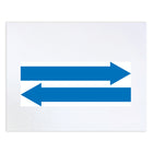 Cosco White with Blue Arrows Sign with Metal Stake Kit - 15" x 19"-This directional sign features bold blue arrows on a white background for clear visibility and guidance