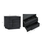 Manhattan Comfort Horizon 21.7" Modern Nightstand - Charcoal Grey-Raised Platform Mop Base Design Allows for Easy Cleaning