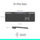 Logitech Signature Slim Solar+ K980 Keyboard - Graphite-Works on nearly any platform - Worry-free wireless connection to Windows, macOS, Chrome OS, Linux , iPadOS, iOS and Android OS, easily pair via Bluetooth