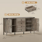 HOMCOM Farmhouse 59.2" L Sideboard Buffet Cabinet with Thick Top - Grey Wash-Also use it as a kitchen cabinet, media console, buffet table, or entryway cabinet