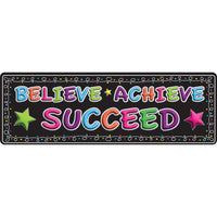 Ashley Productions The Original Fun Mat Mat Runner - 15.5" x 47" - Believe - Achieve - Succeed - Chalk Loops-Measurements and Design: The Believe, Achieve, Succeed, Chalk Loops Mat Runner measures 15.5" x 47".