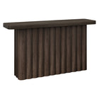 Hudson&Canal Olie 55" Wide Rectangular Fluted Console Table - Brown Oak-A modern design with a classic silhouette for your entryway, living room, den, and more