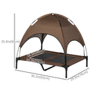 PawHut Portable Dog Cot with Canopy - Coffee-Fabric is made of high density, breathable polyester to keep heat away 
