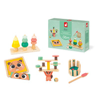 Janod Toy Box 4-Piece Set for 36 Months-This box has been developed in collaboration with a psychomotor specialist to help gradually promote your child’s psychomotor development and future skill acquisitions