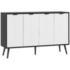 HOMCOM Modern 47.2" L Sideboard Buffet Cabinet - Black-Large storage space with 2 door cabinets for holding daily accessories and utensils