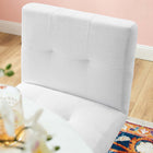 Modway Privy Upholstered Fabric Counter Stool - Gold White - Set of 2-Gold Stainless Steel Geometric Base