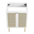 Modway Chaucer 24" Bathroom Vanity Cabinet - White-Wood Grain Laminate