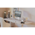 Kanto 140W Powered Reference Speakers with USB-C, RCA and Bluetooth 5.0 Inputs - Matte White - 2 Pack-Automatic 80 Hz low pass filter when subwoofer is connected