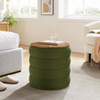 Modway Mezzo Round Performance Velvet Storage Ottoman - Moss Green-Performance Velvet Upholstery