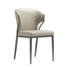 Manhattan Comfort Kirsten 20.5" Modern Leatherette Upholstered Dining Chair - Light Grey - Set of 2-Plush, Foam-Filled Seat for Lasting Comfort