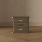 Manhattan Comfort Clifford Traditional 3-Drawer Nightstand - Walnut-30 Day Limited Manufacturer's Warranty