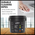 Gritt Commercial Surface Care All-Purpose Cleaning Wipes With Bucket - Fresh Scent - 8" x 6" - 800 Wipes Per Roll - 4 Pack-Clean & clear formula for residue-free cleaning and deodorizing