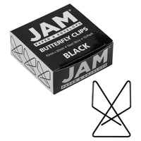 JAM Paper Colourful Butterfly Clips - Black - 15 Pack-Colour: Black Butterfly Paper Clip