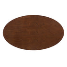 Modway Tupelo 48" Oval Dining Table - Gold Walnut-Polished Gold Metal Pedestal Base