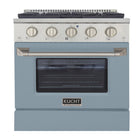 Kucht 30" KNG Series Pro Style Propane Gas Range - Stainless Steel/Light Blue-Cook and bake like a pro with the extra-large convection oven that offers 4.2 cu. ft. of capacity, a 5-rack configuration, and an extra-large viewing window