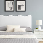 Modway Current Performance Velvet Full Platform Bed with Black Wood Legs - White-Reinforced Center Beam and Support Legs