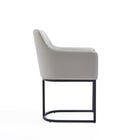 Manhattan Comfort Serena 23.03" Modern Leatherette Upholstered Dining Armchair - Light Grey-Weight Capacity: 300 lb. Seat Height: 18.7"
