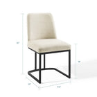 Modway Amplify Sled Base Upholstered Fabric Dining Side Chair - Black/Beige-Sled Base Chair