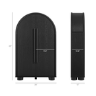 Modway Bellamy Arched Fold-Out Desk Cabinet - Black Oak-Fold-Out Writing Desk Surface
