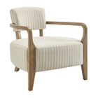 Modway Zinnia Striped Fabric Upholstered Accent Chair - Oatmeal Stripe-Striped Fabric Upholstery