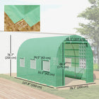 Outsunny Walk-in Tunnel Greenhouse with Roll Up Door -  11.5' x 6.6' x 6.6'- 6 windows that can be opened and closed for great air ventilation  