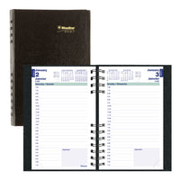 Blueline 2027 CoilPro Daily Planner with Hard Lizard-Like Cover - 8" x 5" - Black - Bilingual-12-Month: January 2027 to December 2027